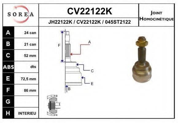 EAI CV22122K Шарнирный комплект, приводной вал