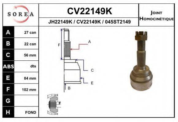 EAI CV22149K Шарнирный комплект, приводной вал