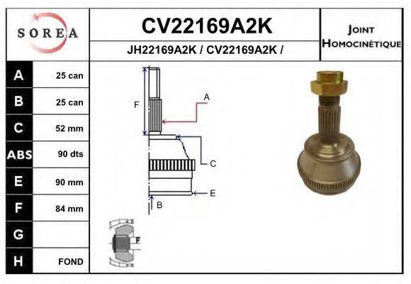 EAI CV22169A2K Шарнирный комплект, приводной вал