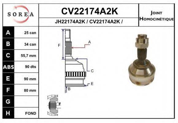 EAI CV22174A2K Шарнирный комплект, приводной вал