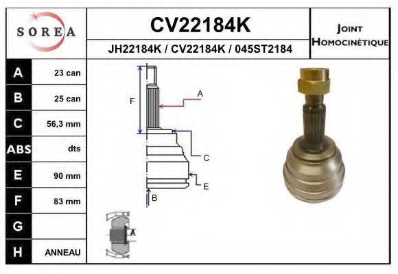 EAI CV22184K Шарнирный комплект, приводной вал