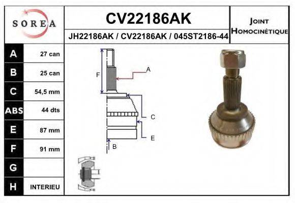 EAI CV22186AK Шарнирный комплект, приводной вал