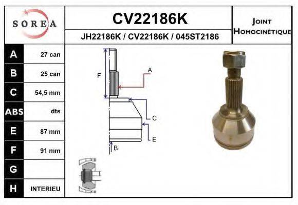 EAI CV22186K Шарнирный комплект, приводной вал