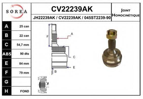 EAI CV22239AK Шарнирный комплект, приводной вал