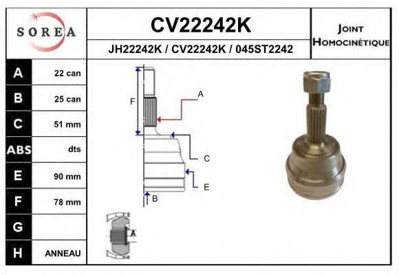 EAI CV22242K Шарнирный комплект, приводной вал