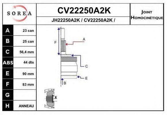 EAI CV22250A2K Шарнирный комплект, приводной вал