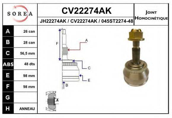 EAI CV22274AK Шарнирный комплект, приводной вал