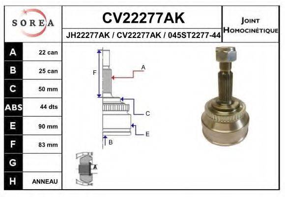 EAI CV22277AK Шарнирный комплект, приводной вал