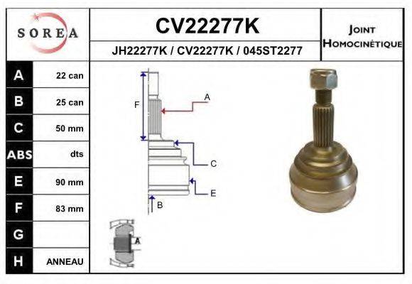 EAI CV22277K Шарнирный комплект, приводной вал