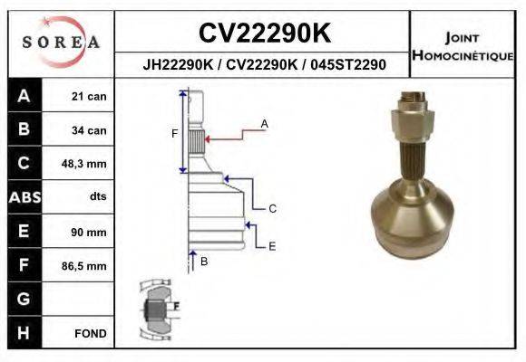 EAI CV22290K Шарнирный комплект, приводной вал