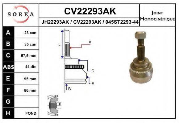 EAI CV22293AK Шарнирный комплект, приводной вал