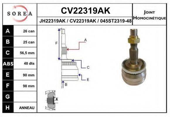 EAI CV22319AK Шарнирный комплект, приводной вал