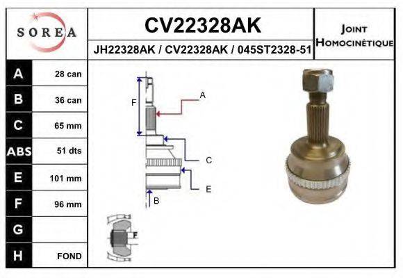 EAI CV22328AK Шарнирный комплект, приводной вал