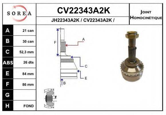 EAI CV22343A2K Шарнирный комплект, приводной вал