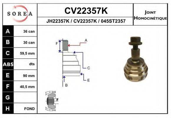EAI CV22357K Шарнирный комплект, приводной вал