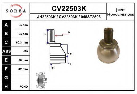 EAI CV22503K Шарнирный комплект, приводной вал