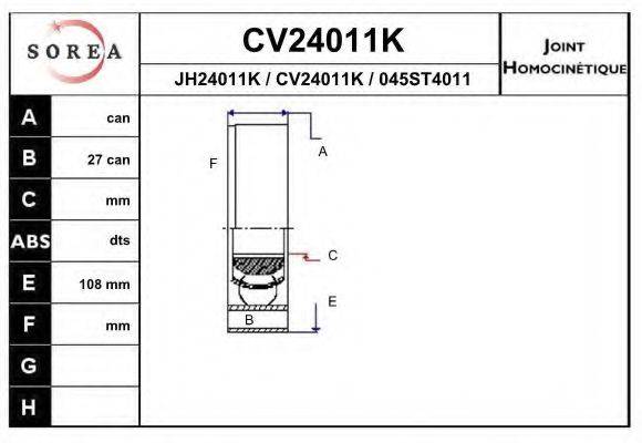 EAI CV24011K Шарнирный комплект, приводной вал