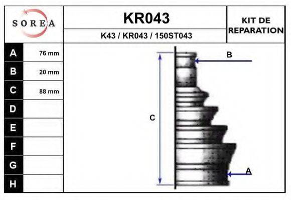 EAI KR043 Комплект пылника, приводной вал