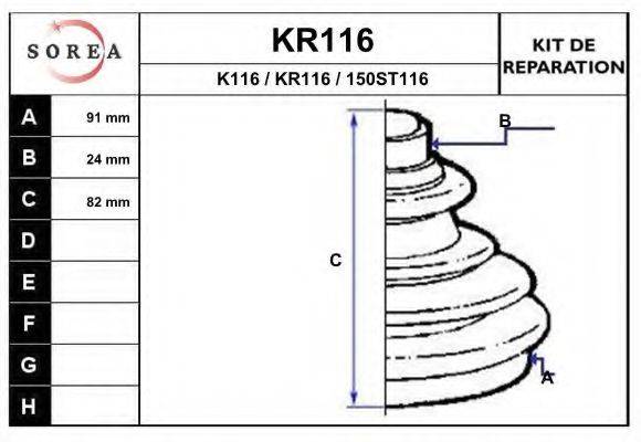 EAI KR116 Комплект пылника, приводной вал