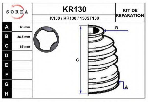 EAI KR130 Комплект пылника, приводной вал