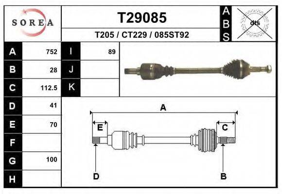 EAI T29085 Приводной вал