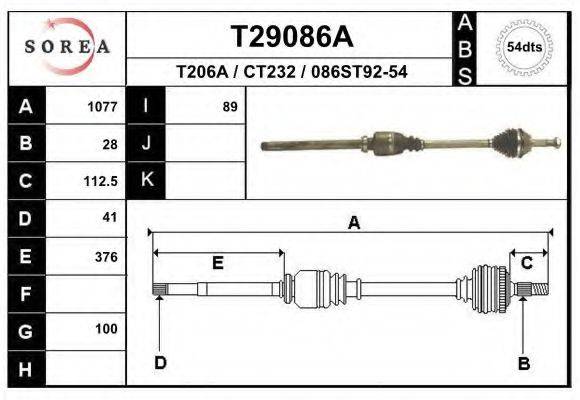 EAI T29086A Приводной вал