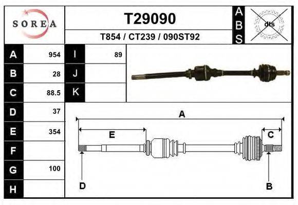 EAI T29090 Приводной вал