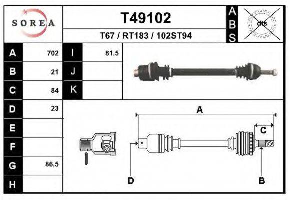 EAI T49102 Приводной вал