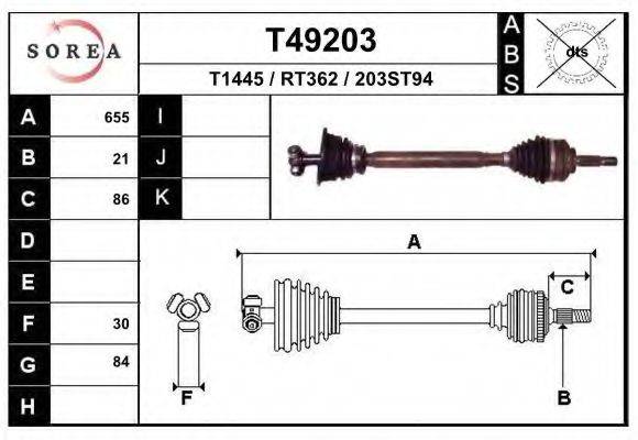 EAI T49203 Приводной вал