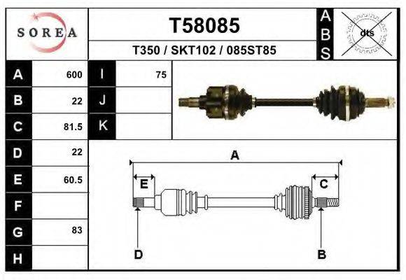 EAI T58085 Приводной вал