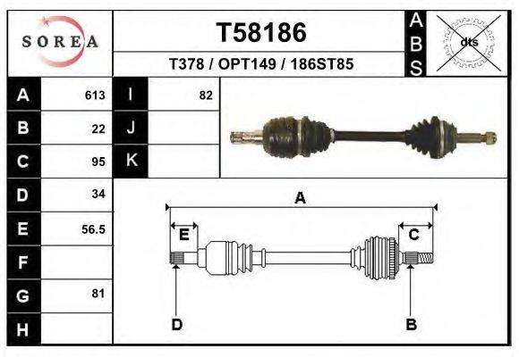 EAI T58186 Приводной вал