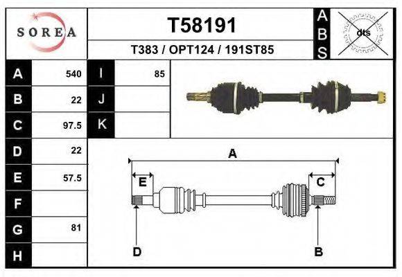 EAI T58191 Приводной вал