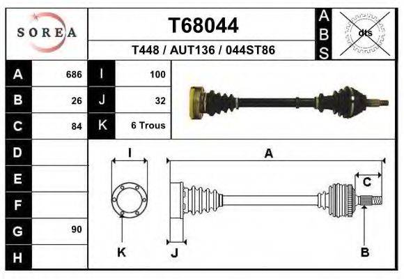 EAI T68044 Приводной вал