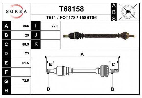 EAI T68158 Приводной вал