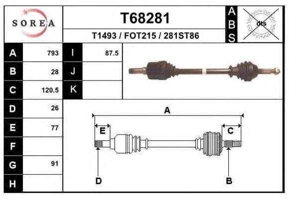 EAI T68281 Приводной вал