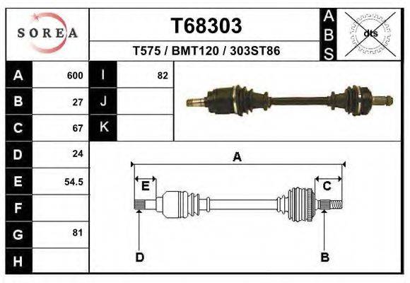 EAI T68303 Приводной вал