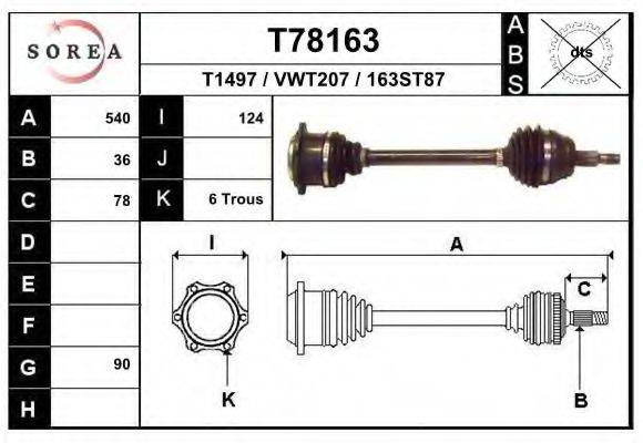 EAI T78163 Приводной вал