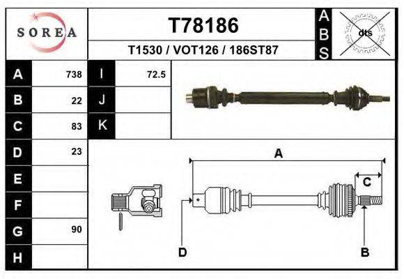 EAI T78186 Приводной вал