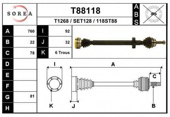 EAI T88118 Приводной вал