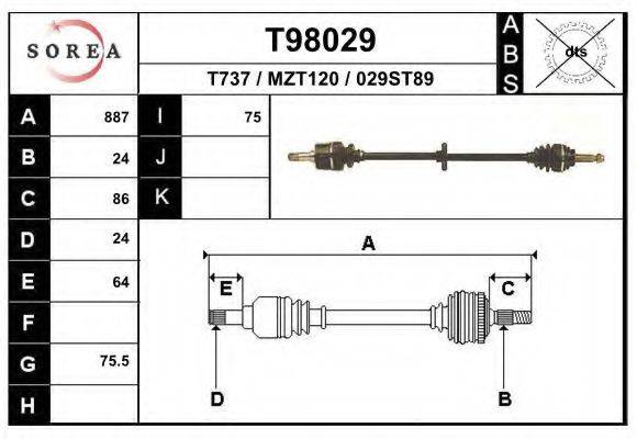 EAI T98029 Приводной вал