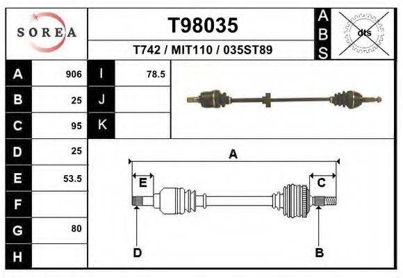EAI T98035 Приводной вал