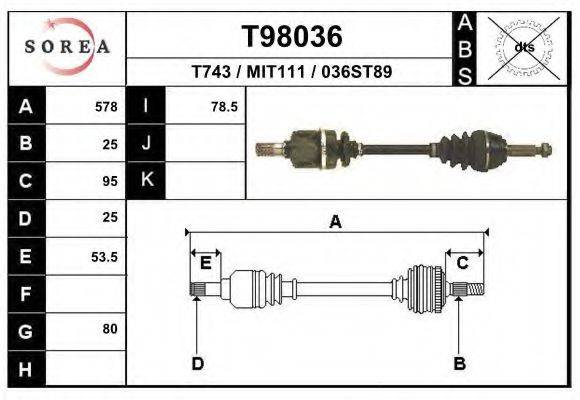 EAI T98036 Приводной вал