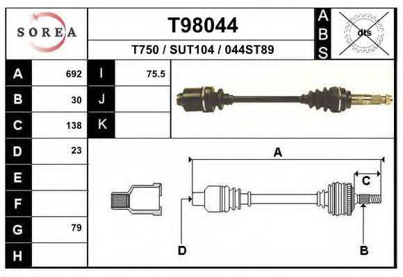 EAI T98044 Приводной вал