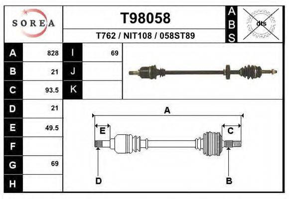 EAI T98058 Приводной вал