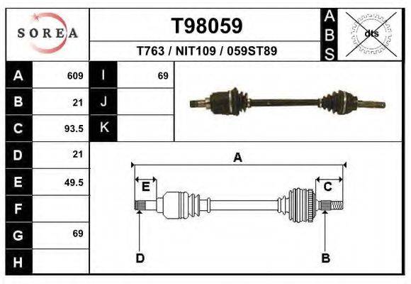 EAI T98059 Приводной вал