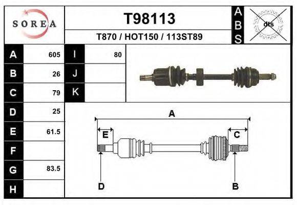 EAI T98113 Приводной вал