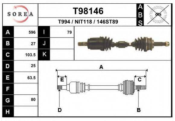 EAI T98146 Приводной вал