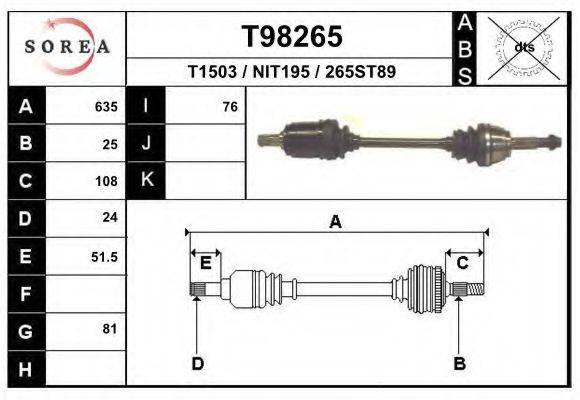 EAI T98265 Приводной вал