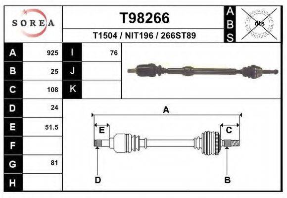 EAI T98266 Приводной вал