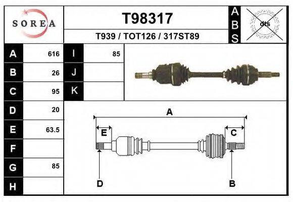 EAI T98317 Приводной вал